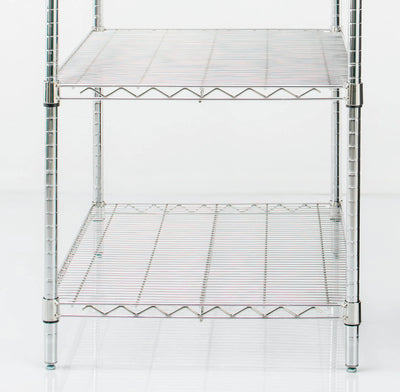 Zinc Wire Shelving – Static Unit 1590mm High | 4 Tier Heavy Duty Storage Rack