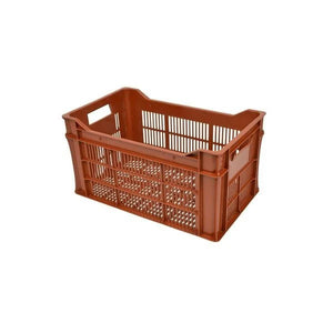 Terracotta 30 litre food-grade perforated plastic agri crate 500x300x265mm
