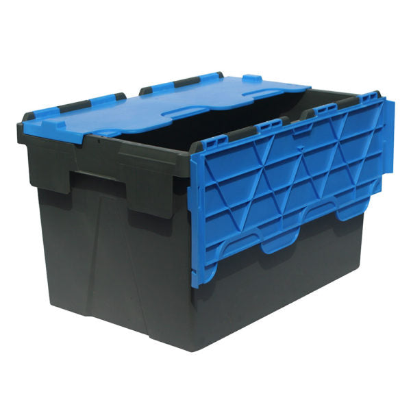 600 x 400 x 365mm Attached Lid Plastic Box (65L) – Heavy Duty PP Stora ...