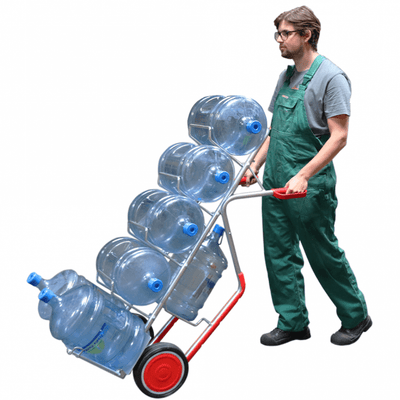 Aluminium Water Empty Bottle Sack Truck 200kg Capacity - Holds 7 Bottles