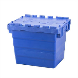 Attached Lid Tote Box – 32 Litres – 400x300x365mm – Stackable & Nestable