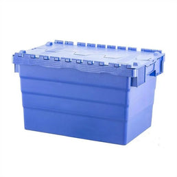 Attached Lid Tote Box – 68 Litres – 600x400x365mm – Stackable & Nestable