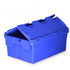 Blue Attached Lid Container – Heavy Duty Plastic Storage & Distribution Box