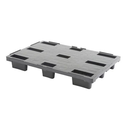 Palet de Contenedor de Plástico – 1140x760x155mm – Deck Cerrado – Apilable – 9 Patas
