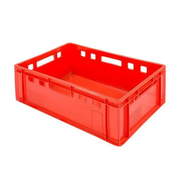 Caja Apilable de Plástico Euro – E2 Caja de Carne – 600x400x200mm – Capacidad de 40L – HDPE Virgen