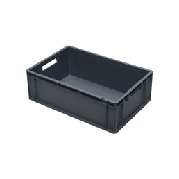 Caja Apilable de Plástico Euro – 600x400x200mm – Capacidad de 40L – Base Cerrada – Asas Abiertas