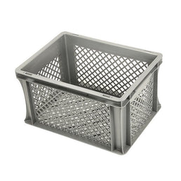 Caja Plástica Euro Apilable – 400x300x220mm – Capacidad de 20L – Base y Lados Perforados
