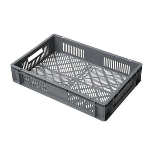 Plateau empilable en plastique Euro – 600x400x120mm – 20L – Perforé