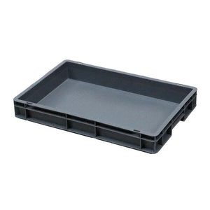 Plateau empilable en plastique Euro – 600x400x80mm – Capacité 15L – Base et côtés fermés