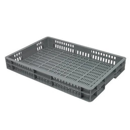 Bandeja apilable de plástico Euro – 600x400x80mm – Capacidad de 15L – Perforada