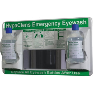 Emergency Eye Wash Station with 2 x 500ml Sterile Saline Solution Bottles