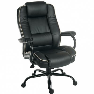 Heavy Duty Leather Executive Chair, 27 Stone - 170kg Capacity, 24-Hour Rated