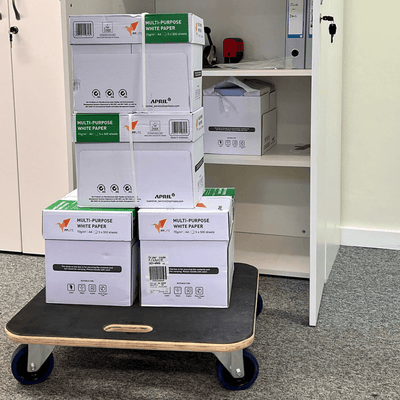 Heavy Duty Wooden Furniture Dolly Skate, 600kg Capacity, 590 x 590mm, Ribbed Rubber Top