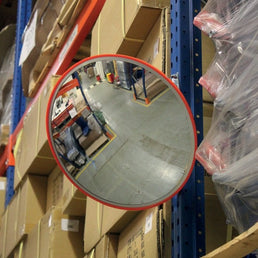 Industrial Convex Traffic Mirror - Acrylic Safety Mirror with Wall Bracket