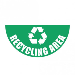 Large Half Circle Floor Marker Graphic Sign: RECYCLING AREA 750 x 375mm