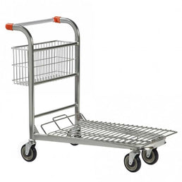 Nestable Stock Trolley with Rear Basket, 500kg Capacity