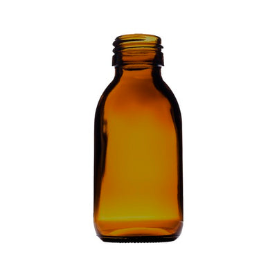 100ml Amber Medical Round Glass Bottle – UV Protective Pharmaceutical & Cosmetic Container