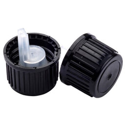 GL18 Black Cap with Horizontal Dropper Insert – 18mm Bottle Closure