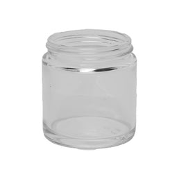 100ml Clear Squat Glass Jar – White Flint Cosmetic Container – Wide Mouth Beauty Jar