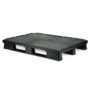 1200x800x150mm closed deck recycled PE plastic pallet with 3 skids and raised edge