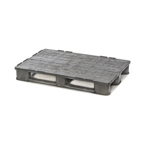 Recycled plastic closed deck Euro pallet 1200x800x157mm with 3 skids in anthracite