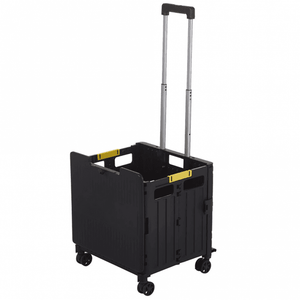 Plastic Folding Box Trolley Sack Truck – 35kg Capacity with Multi-Directional Castors