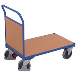Carro de Plataforma – 1325x800x1015mm – Mango de Empuje Cerrado – Capacidad de Carga de 500kg – Azul RAL 5010
