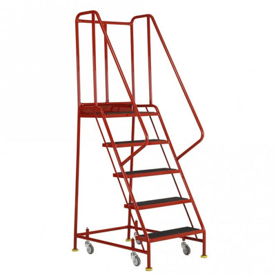 Premier Mobile Safety Steps with Ribbed Rubber Treads – 3 to 6 Step Warehouse Ladders