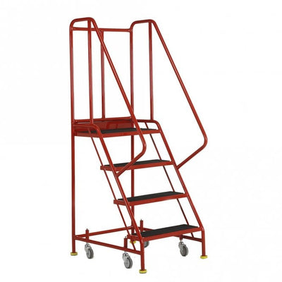 Premier Mobile Safety Steps with Ribbed Rubber Treads – 3 to 6 Step Warehouse Ladders