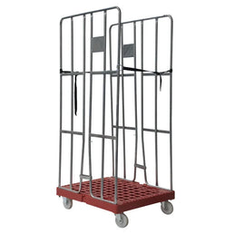 Contenedor Rodante de 2 Lados – 810x680x1680mm, Galvanizado por Inmersión en Caliente con Correas, Capacidad de 500kg