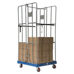 Contenedor Rodante de 2 Lados – 810x720x1680mm, Galvanizado por Inmersión en Caliente con Puertas de Sujeción y Correas