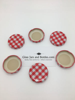 43mm RTO Twist Off Empty Jar Lids – Red Gingham (Pack of 3000)