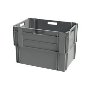 80 litre grey polypropylene stack and nest storage box 600x400x420mm