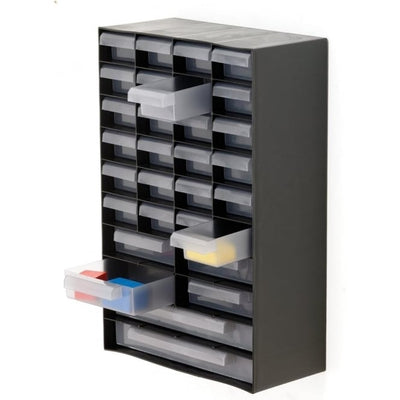 Small Parts Multi Drawer Storage Cabinet - 30 Drawers, Polypropylene, 270 x 130 x 420mm (Pack of 3)