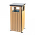 Wood Effect Slatted Square Outdoor Litter Bin - 36 Litre