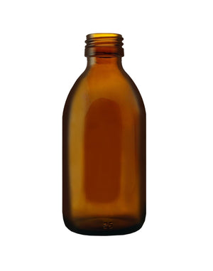 150ml amber glass alpha bottle with 28mm R3 screw neck