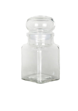 Bocal en verre carré de 150 ml avec couvercle à bouchon
