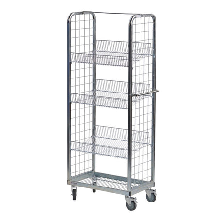 Two sided, multi-use, display and merchandise picking trolley