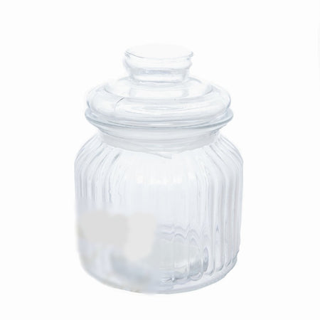 650ml Ribbed Knob-Stopper Glass Jar