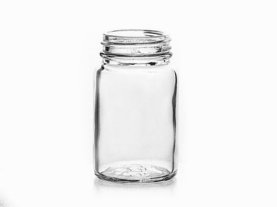 60ml White Flint Glass Powder Jar