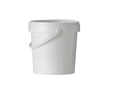1 Litre White Bucket with White Tamper Evident Lid