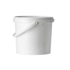 Seau blanc de 5 litres avec couvercle à preuve de falsification
