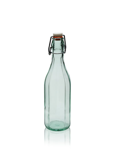 500ml Half Flint Facetted Costolata Bottle with Swing Stopper