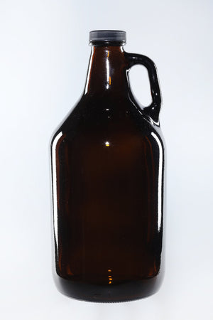 64 oz/1.84 Litre Amber Glass Growler with Handle