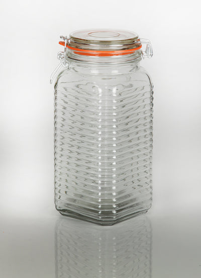 1800ml Ribbed Kilnclip Glass Jar