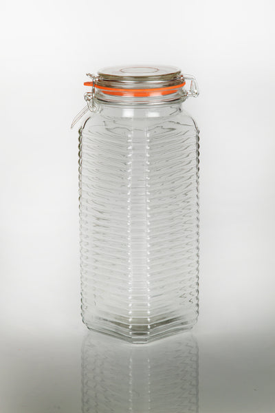 2200ml Ribbed Kilnclip Glass Jar