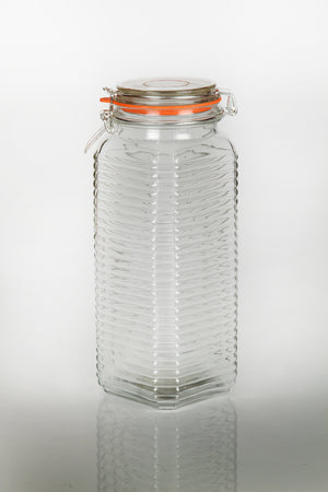 2200ml Ribbed Kilnclip Glass Jar