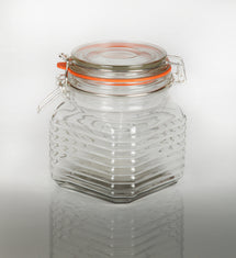 800ml Ribbed Kilnclip Glass Jar