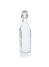 1 Litre Square Swing-Stopper Glass Water Bottle