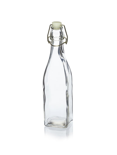 550ml Square Swing-Stopper Glass Water Bottle
